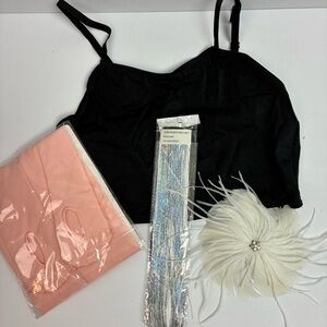 Dance Accessories Bundle - Tights, Crop Top, Hair Decorations - So Cute!
